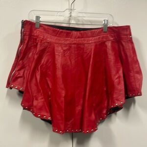 Vintage red leather studded skirt from Germany.  Costume. 80s. Sexy. Drag queen